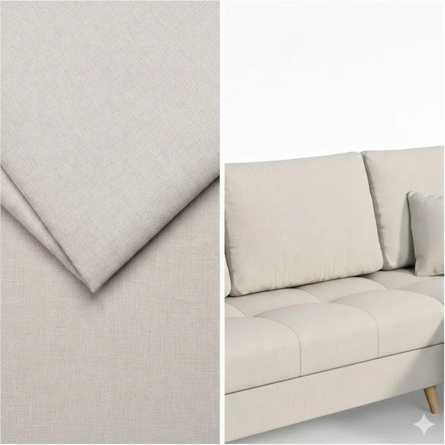 Krémszínű sarokkanapé (bal oldali) Ariella – Ropez