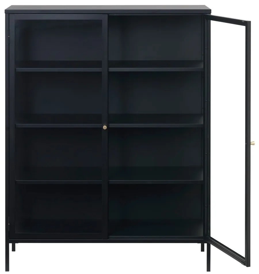 Fekete fém tálalószekrény 110x140 cm Carmel – Unique Furniture