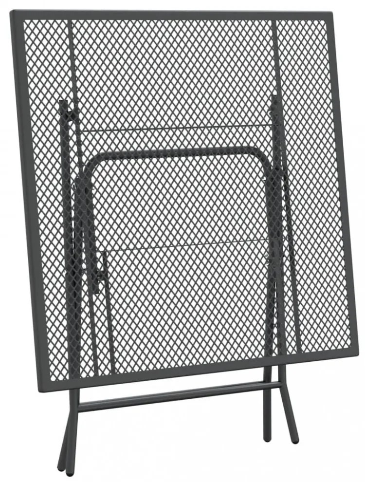 antracitszürke expandált fém hálós kerti asztal 80 x 80 x 72 cm