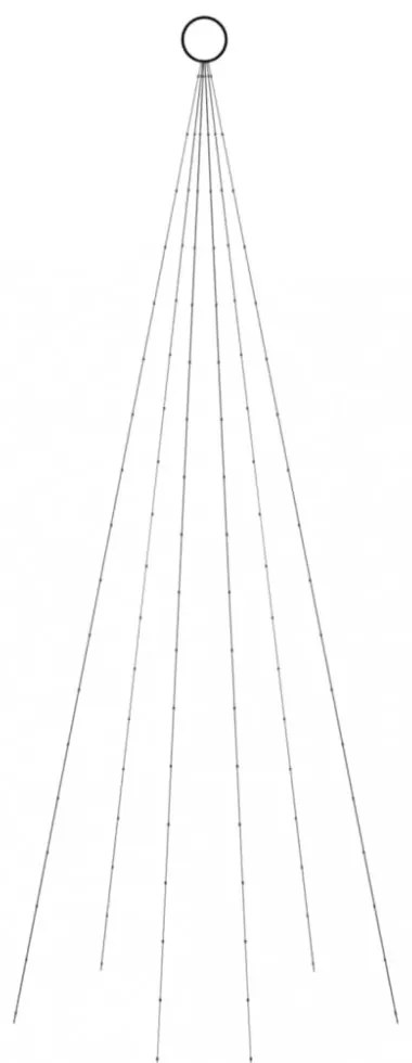 karácsonyfa zászlórúdon 108 meleg fehér LED-del 180 cm