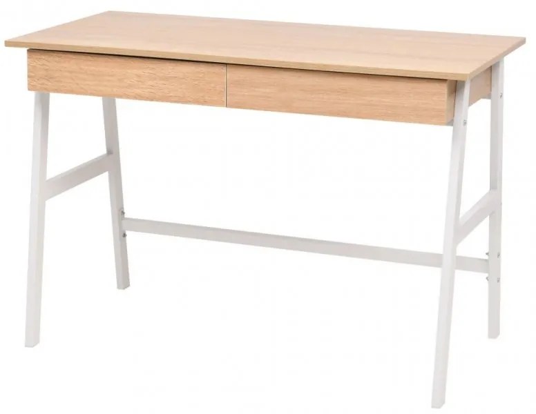 Tölgyfa|fehér színű íróasztal 110 x 55 x 75 cm