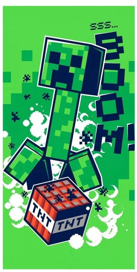 Minecraft fürdőlepedő, strand törölköző Boom 70*140cm