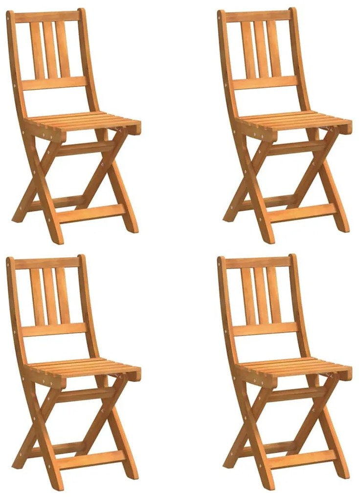 Kerti Szék 4 pcs Barna 36 x 46 x 86cm Tömör akácfa