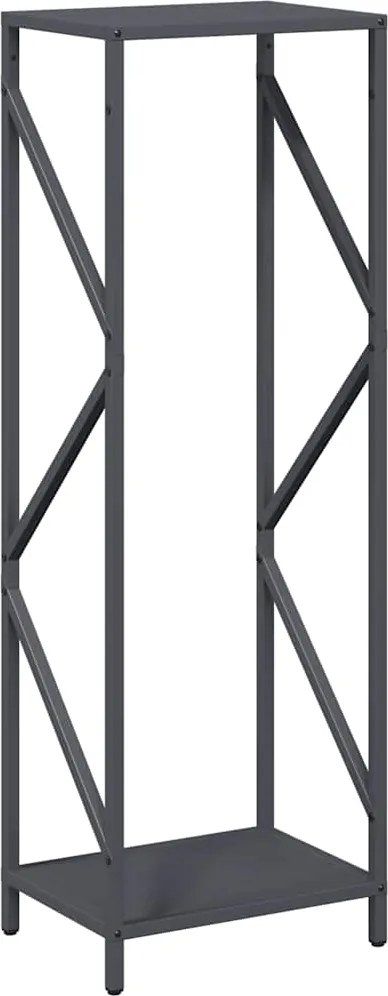 vidaXL antracitszürke hidegen hengerelt acél tűzifatároló 34x25x100 cm