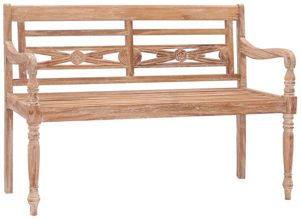 vidaXL tömör antikolt fehér tíkfa Batavia pad 120 cm
