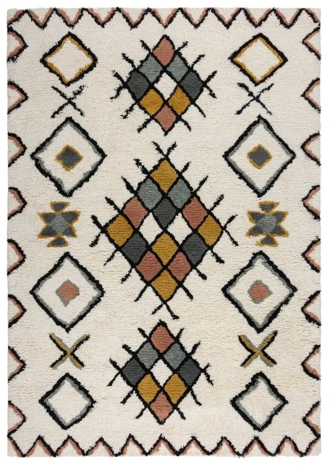 Krémszínű kézi szövésű gyapjú szőnyeg 120x170 cm Moroccan Midar – Flair Rugs