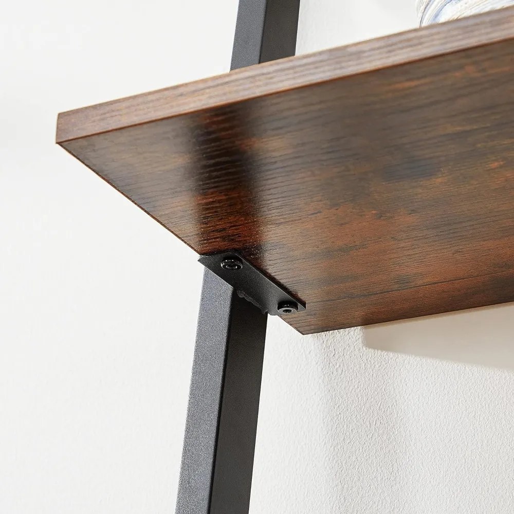 Létra polc, könyves polc, rusztikus barna 64×34×186cm