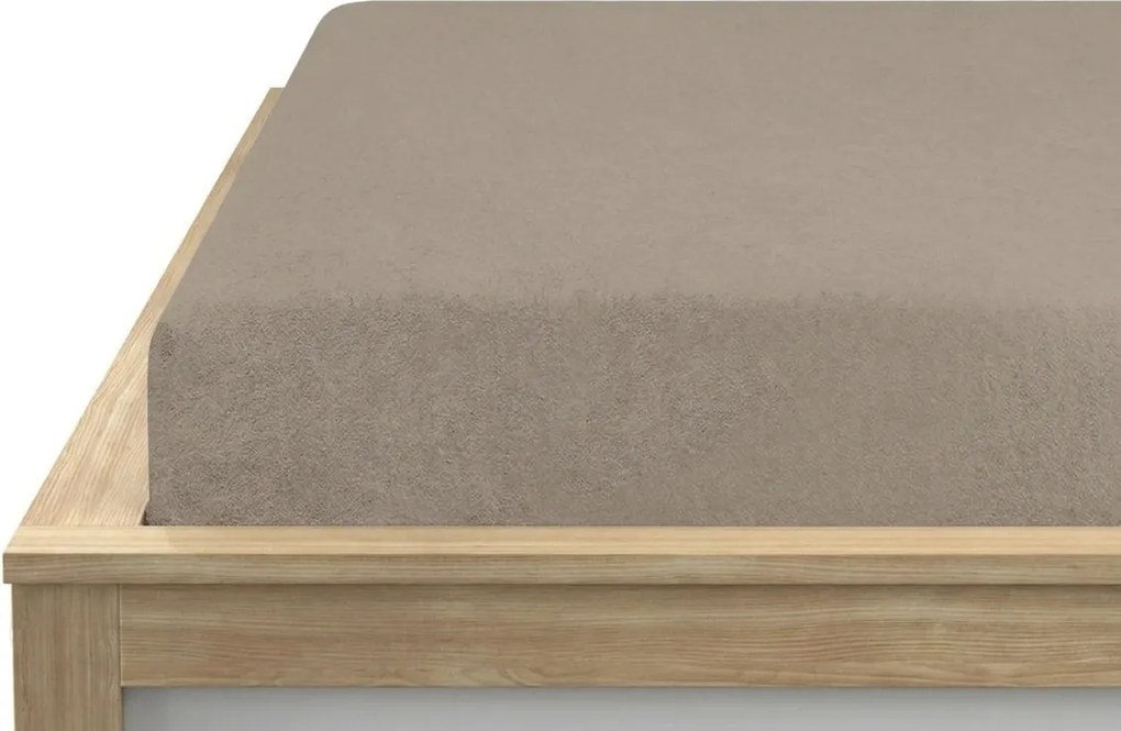 Frottír gumis lepedő EXCLUSIVE homokszínű 90 x 200 cm