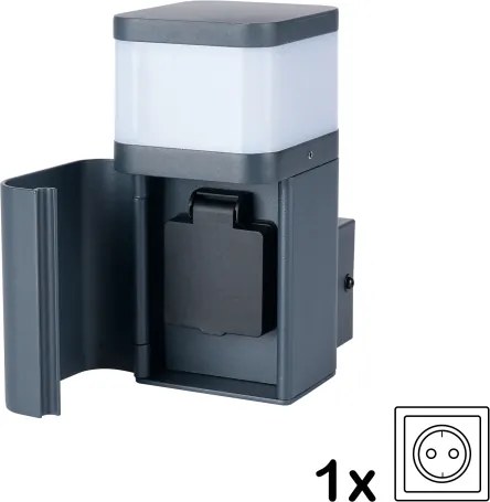 Brilagi - PILLAR kültéri fali lámpa SCHUKO aljzattal 1xG9/11W/230V IP44 antracit