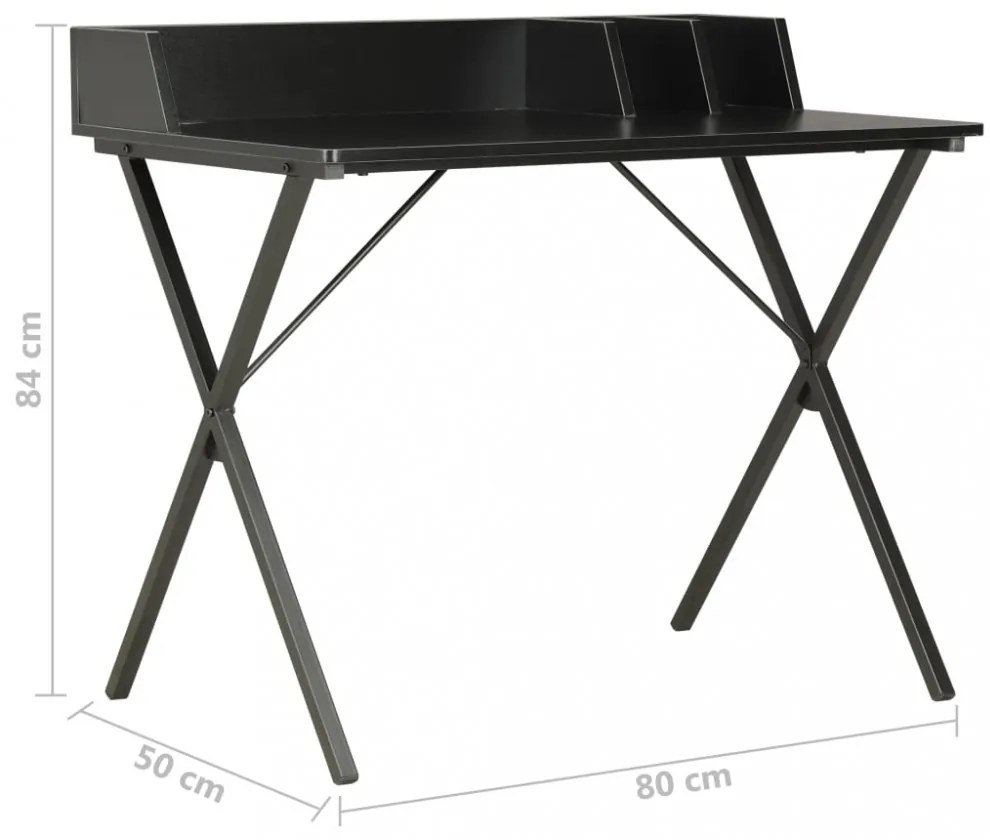 fekete íróasztal 80 x 50 x 84 cm