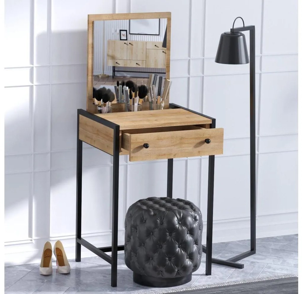 Toaletní stolek MARY 128x50 cm barna/fekete