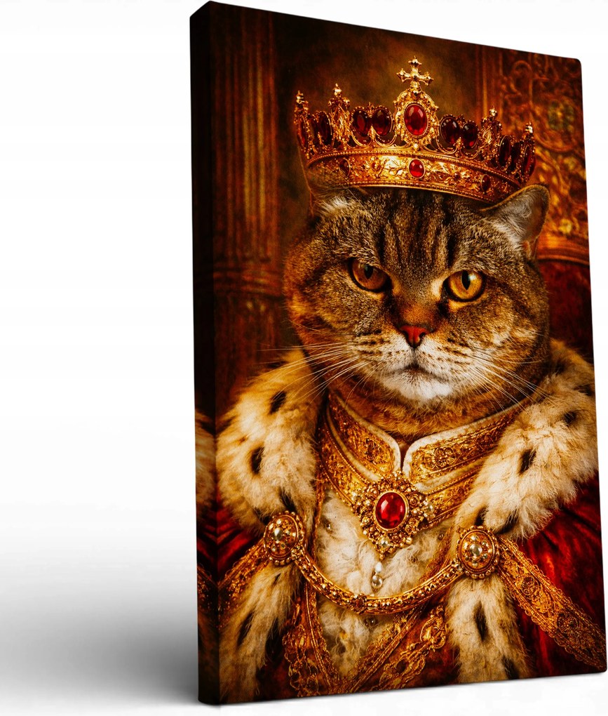 Királyi kisállat portré Vászonkép 20x30 Születésnap Ajándék Karikatúra
