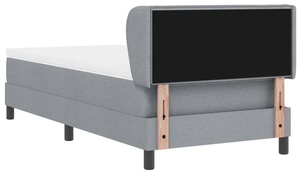 Boxspring Ágy Mattal Világosszürke 80x200 cm Szövet