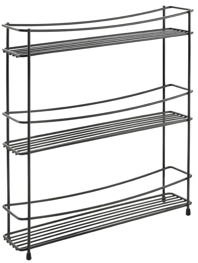 Kumino Lava fekete háromszintes fűszertartó polc - Metaltex