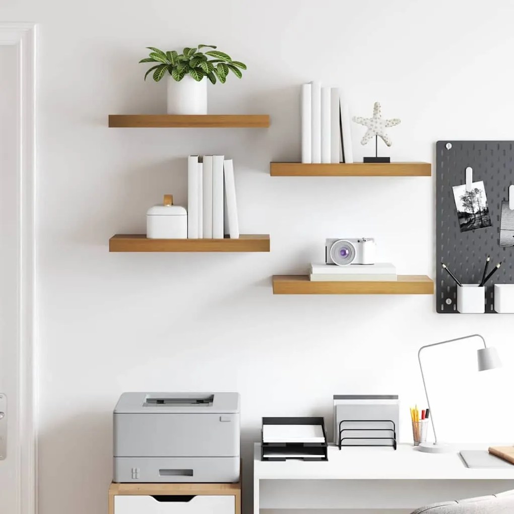 Falpolc Falra szerelhető 4 pcs Barna 50 x 23 x 4 cm Faanyag