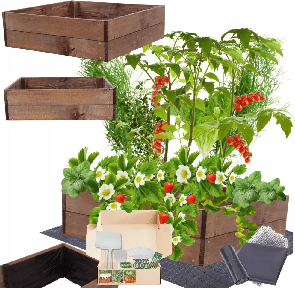 Ágyás magasított láda zöldséges láda virágtartó impregnáló 18x90x90