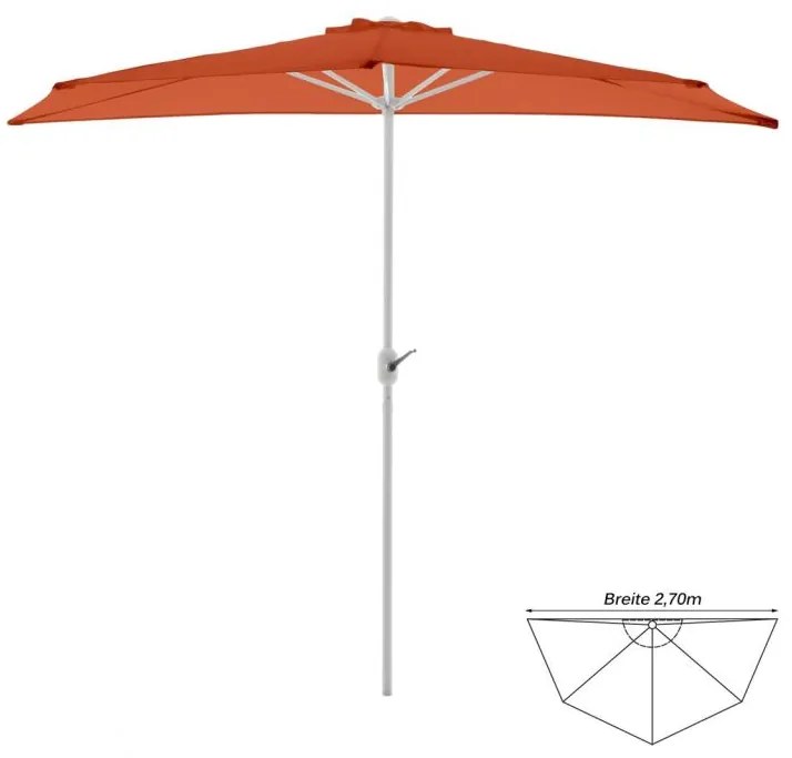 Balkon napernyő fékör alakú 2,7 m terakota karral