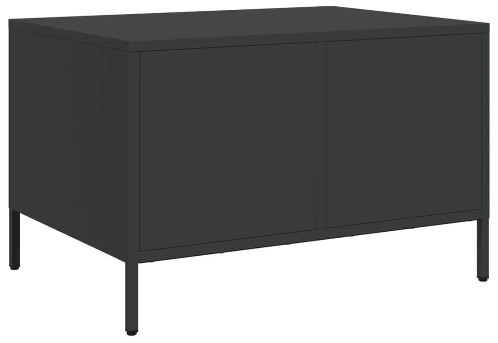 fekete hidegen hengerelt acél TV-szekrény 68 x 50 x 43,5 cm