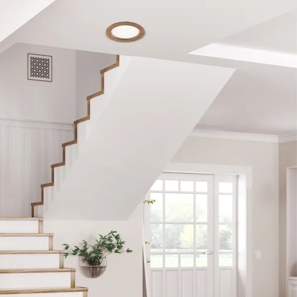 LED mennyezeti lámpa WOODY SPOT LED/16,5W/230V 4000K dió, Ø18,5 cm