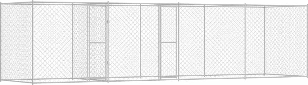 vidaXL Kutyaketrec Ezüst 600 x 200 x 200 cm Horganyzott acél