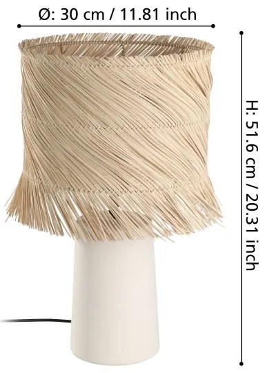 Eglo 390239 - Asztali lámpa PAISANO 1xE27/40W/230V rattan