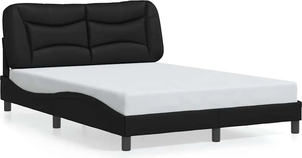 vidaXL fekete műbőr ágykeret matrac nélkül Hvar 120 x 200 cm
