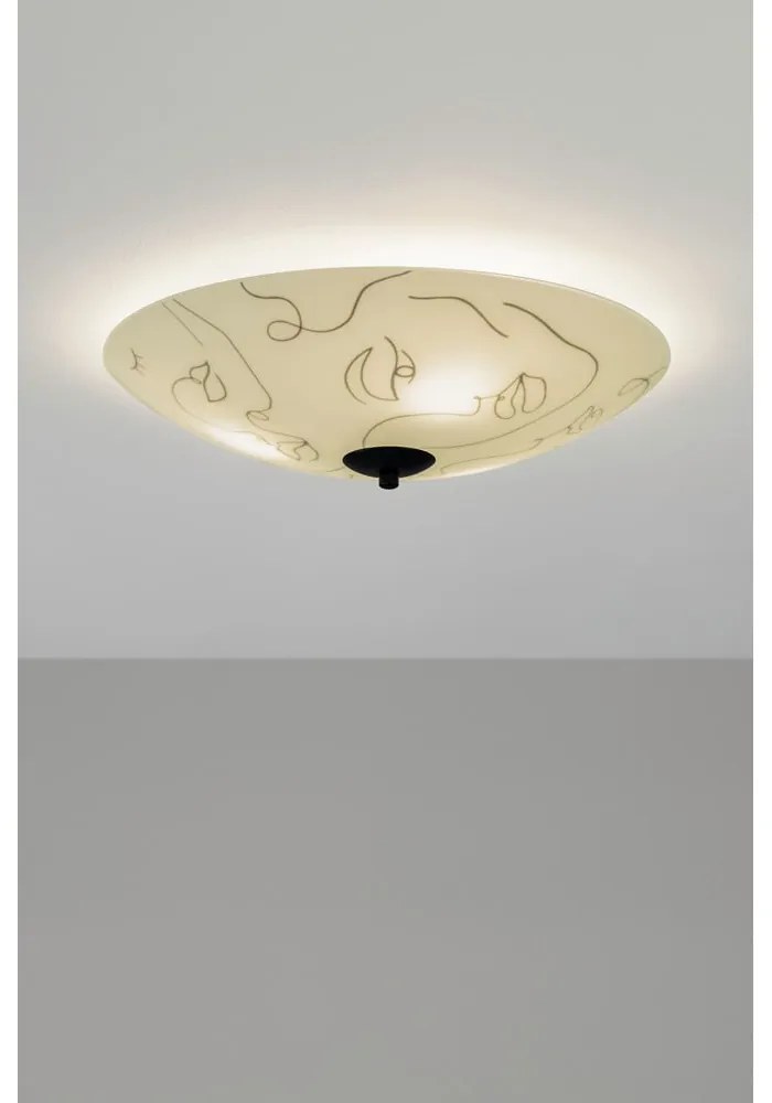 Fehér mennyezeti lámpa üveg búrával 43x43 cm Messy Family - Markslöjd