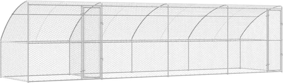 vidaXL Kutyaház tárolóval 4 pcs Ezüst 8 x 2 x 2 m Horganyzott acél