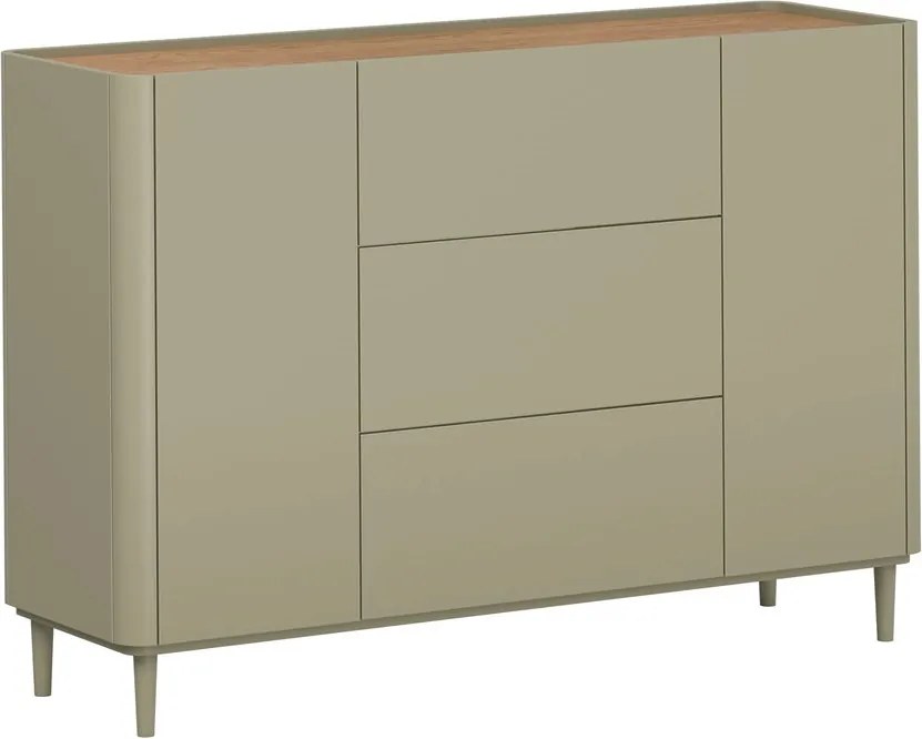 Elivo fiókos lábas komód 150 cm - eukaliptusz / baltic dune tölgy