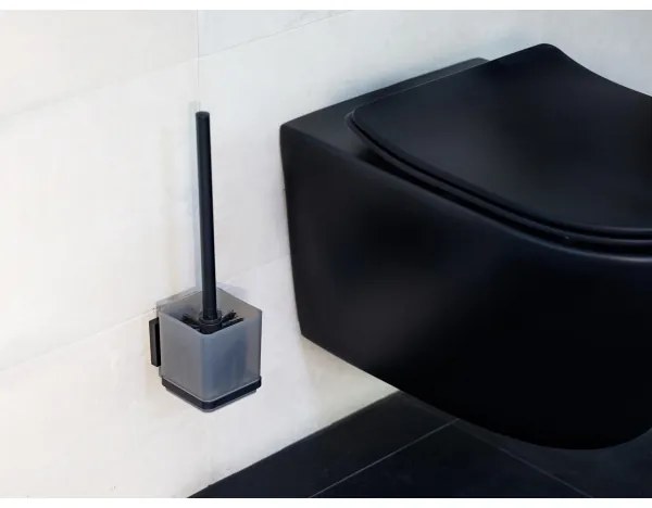 WENKO 71450800 - VACUUM-LOC QUADRO ED WC-készlet, 9,5 x 37 cm, fekete