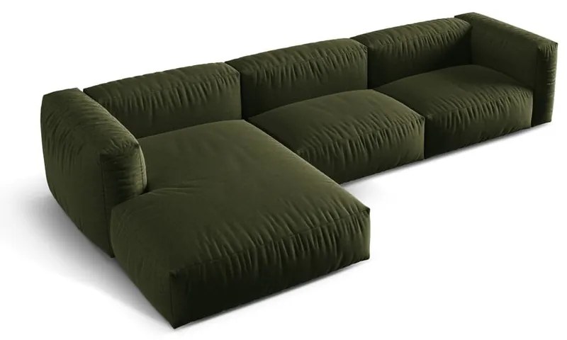 Zöld moduláris sarokkanapé (bal oldali) Martina – Micadoni Home