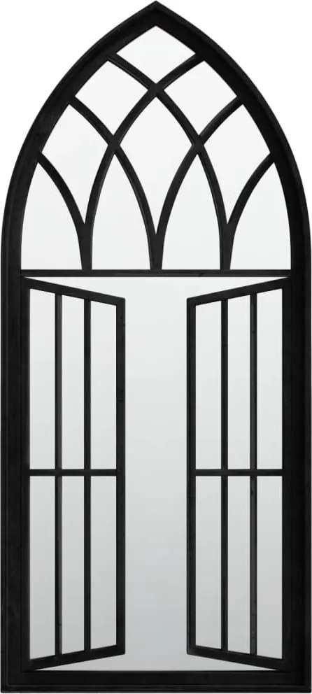 vidaXL fekete vas kerti tükör kültéri használatra 100 x 45 cm