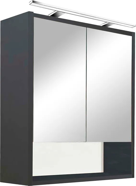 Luna 60 felső tükrös szekrény, antracit