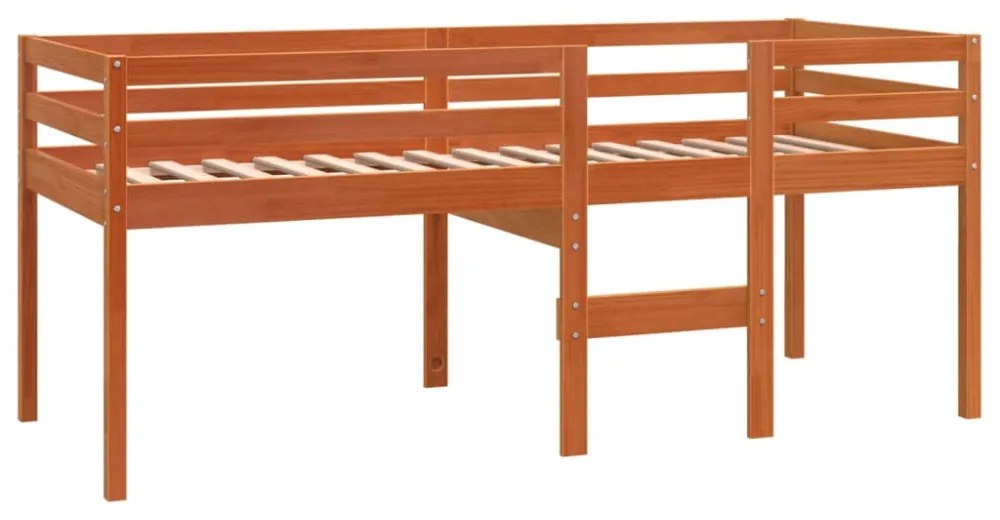 viaszbarna tömör fenyőfa magasított ágy 80x200 cm