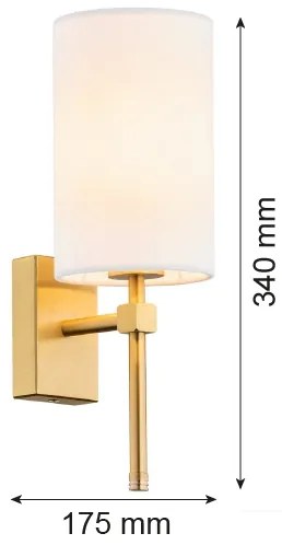 Argon 8034 - Fali lámpa ABRUZZO 1xE14/7W/230V sárgaréz/fehér