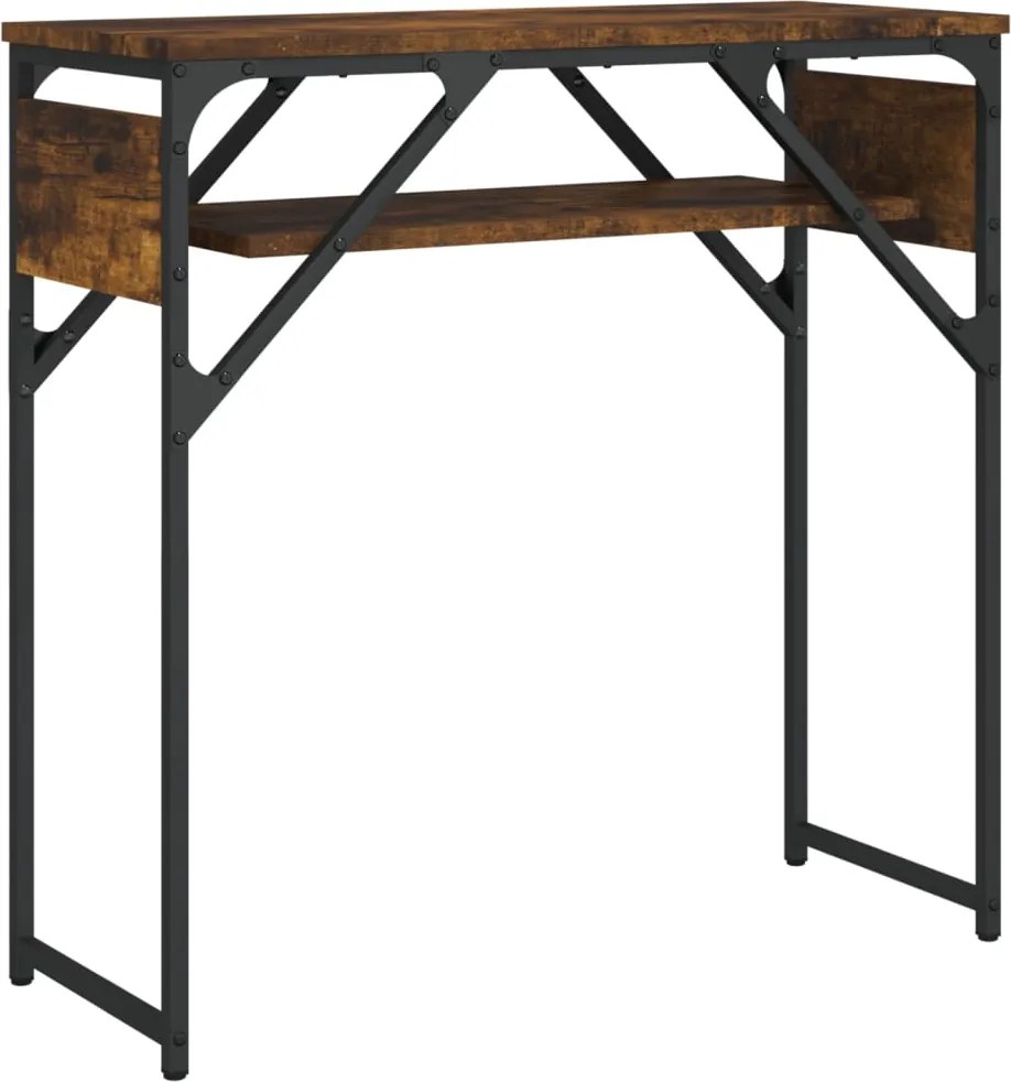 vidaXL füstös tölgy színű szerelt fa tálalóasztal polccal 75x30x75 cm