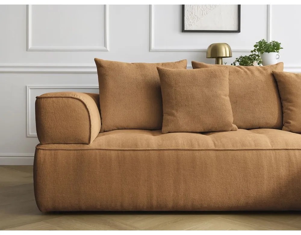 Mustársárga zsenília sarokkanapé (bal oldali-L alakú) Whesley – Bobochic Paris