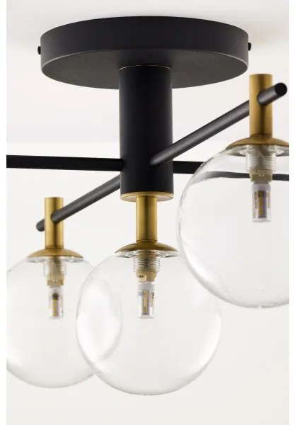 Jupiter 2035 - Felületre szerelhető csillár FIGARO 5xG9/10W/230V fekete/arany/bézs/átlátszó