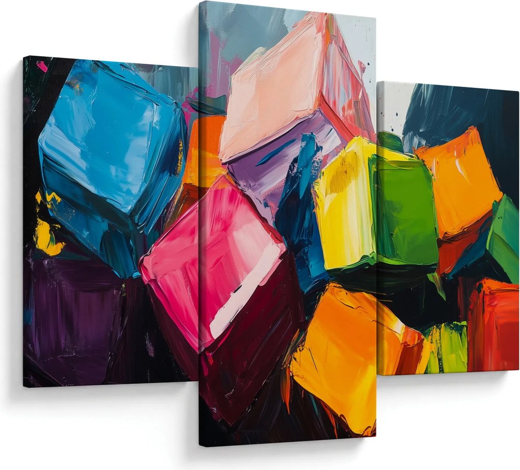 Kép - Színes kockák (90x60 cm)