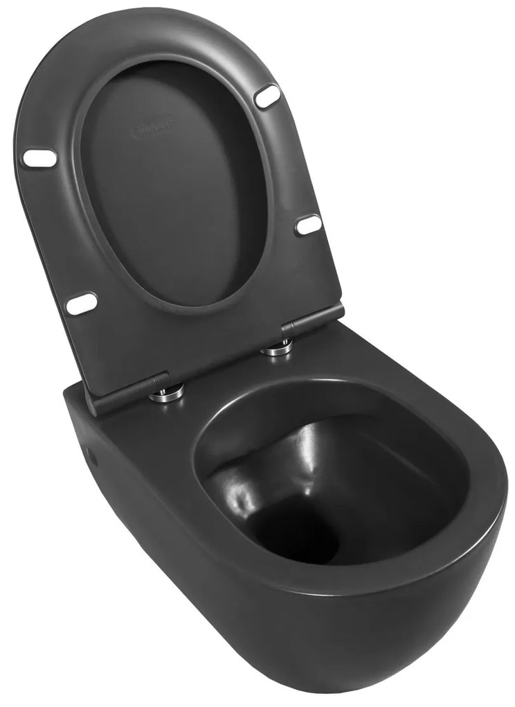 CeraStyle CITY fali WC - MATT FEKETE - rimless - perem nélküli