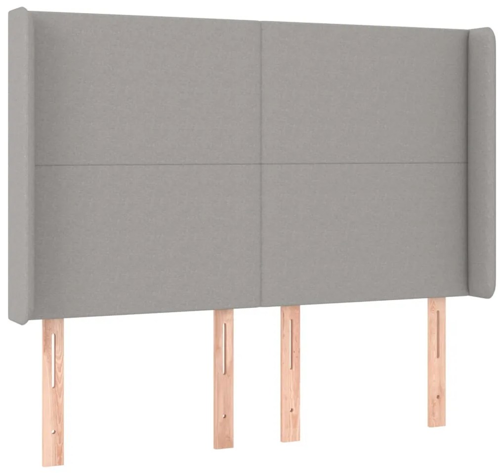 világosszürke szövet LED-es fejtámla 147x16x118/128 cm