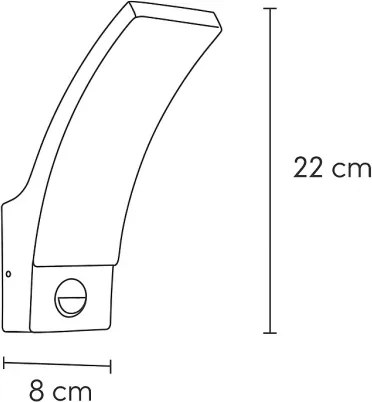 Brilagi ARCELO LED 9W 230V IP44 kültéri fali lámpa érzékelővel