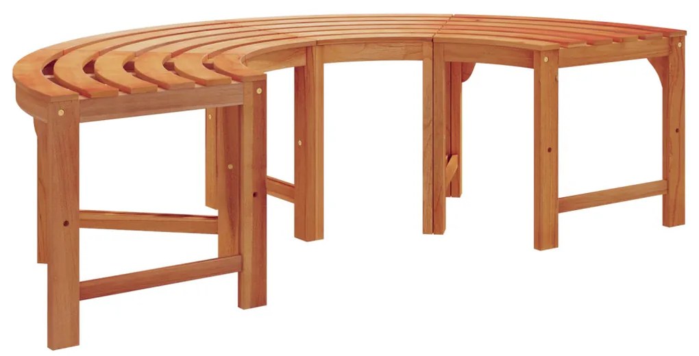 Kültéri Fa Pad Félkör 160 cm Tömör Eukaliptusz