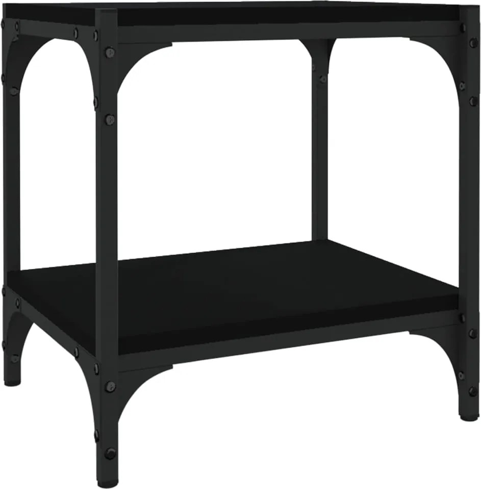 vidaXL fekete szerelt fa és acél TV-szekrény 40x33x41 cm