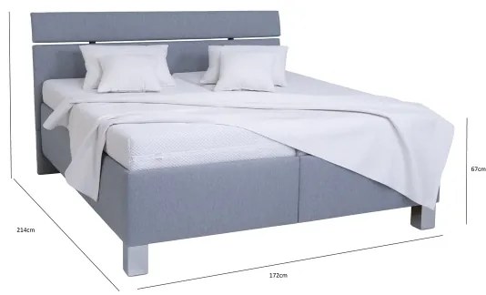 Kárpitozott ágy matraccal és beépített tárolóval ALIS 160x200 cm világosszürke