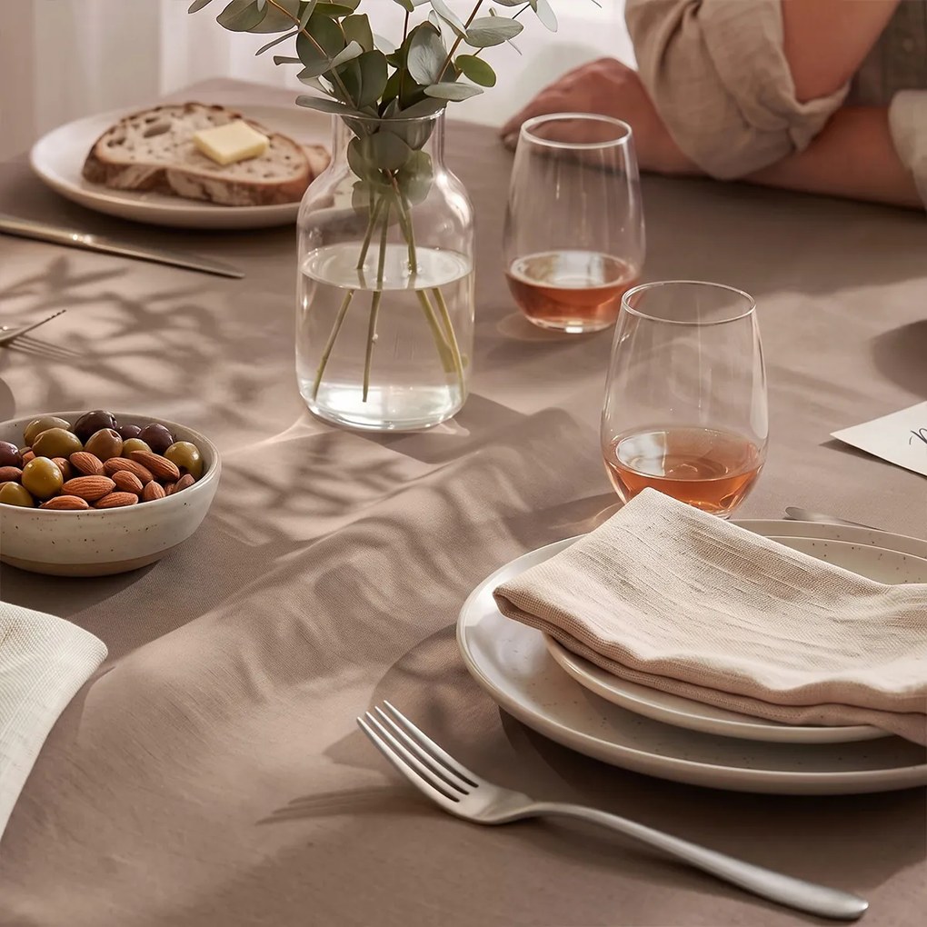 Goldea szögletes terítő 100% pamutvászon - kávébarna 120 x 160 cm
