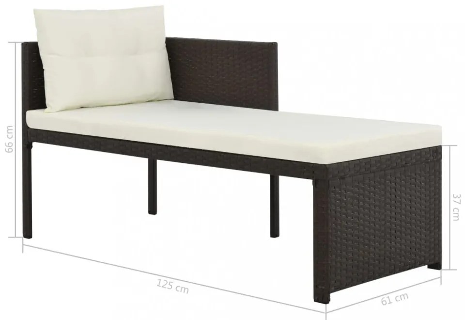 4 részes barna polyrattan kerti társalgó szett