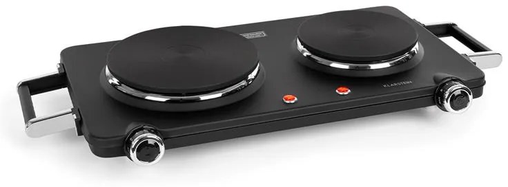 Klarstein Cookorama, elektromos főzőlap, két főzőlap, 1900 - 2250 W, 150/180 mm Ø, 5 szint, fekete