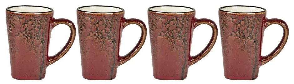 Piros agyagkerámia eszpresszó bögre szett 4 db-os 100 ml Hela – Villa Collection