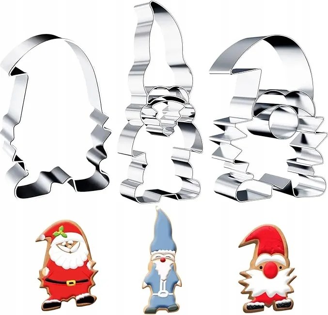 Gnome kekszformázó készlet, rozsdamentes acél